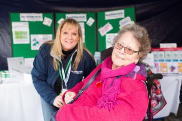 Smiling lady in wheelchair