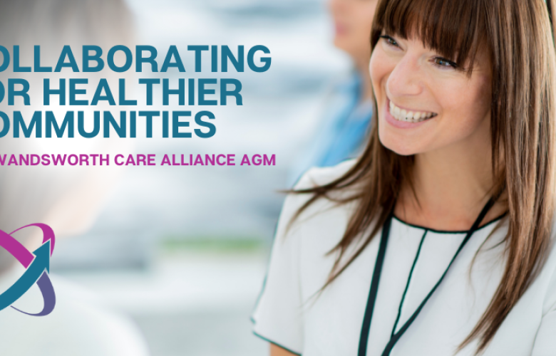 Banner for AGM collaborating for healthier communities event